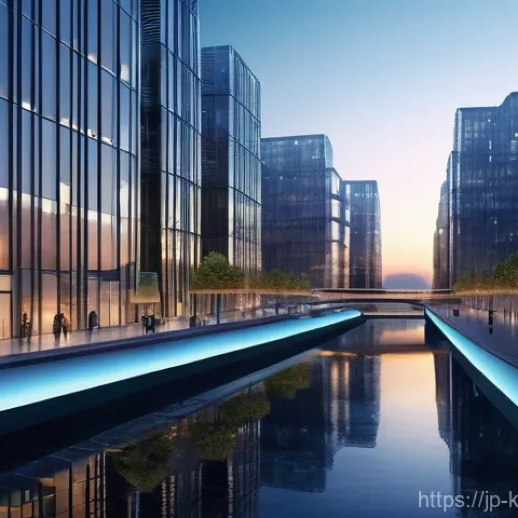 데이터 주권과 유럽연합의 정책 - A serene and futuristic cityscape at dawn, subtly incorporating elements of European architecture. G...