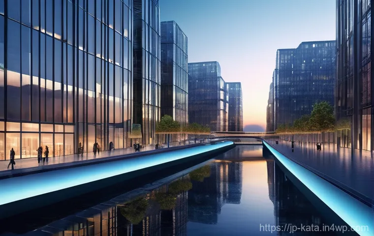 데이터 주권과 유럽연합의 정책 - A serene and futuristic cityscape at dawn, subtly incorporating elements of European architecture. G...